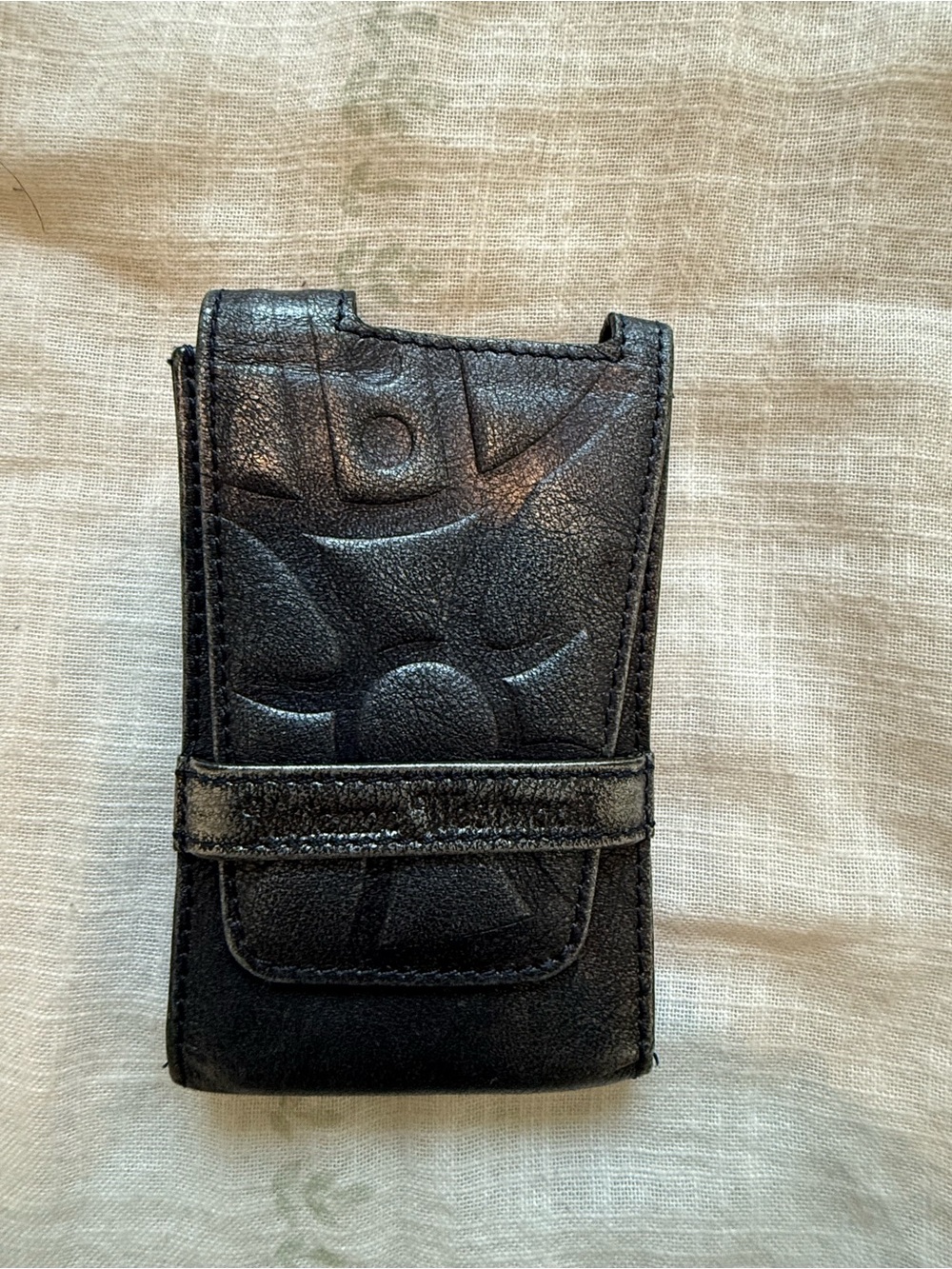 Vivienne Westwood Black Embossed Leather Phone Holster